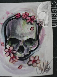 Cherry blossoms & skull