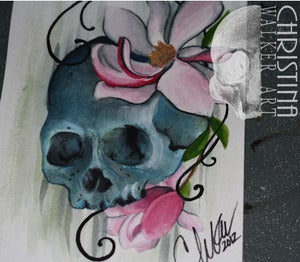 Skull & magnolia
