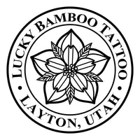 Lucky Bamboo Tattoo round sticker 3 inch